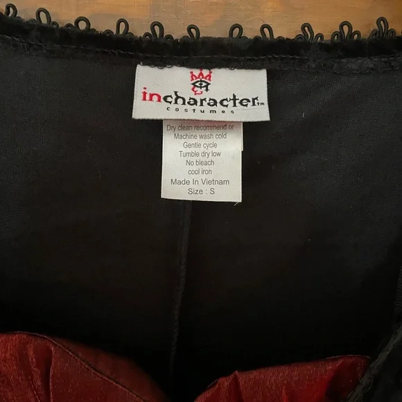 inCharacter Black & Red Lace-Up Gothic Vampire Dress Small - Picture 7 of 16